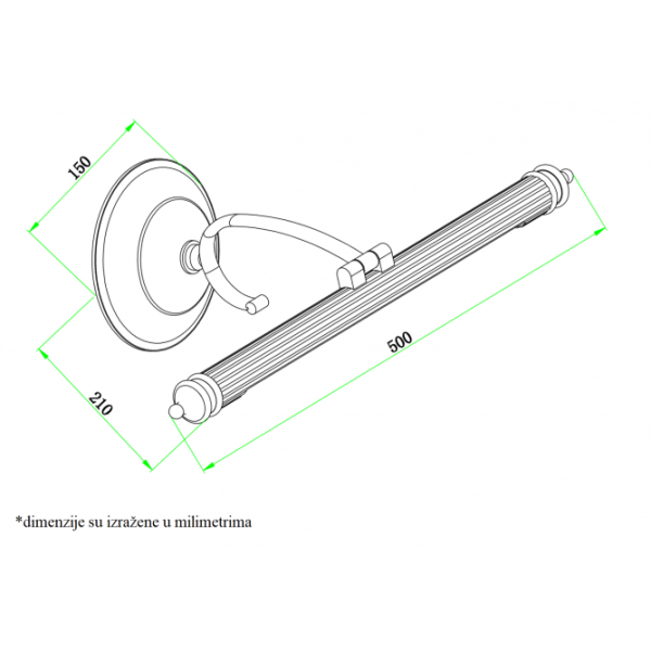 VESTA 499 ZIDNA LAMPA LED 8W 3000K BRONZA