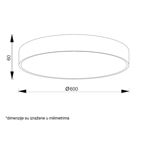 VESTA 517 PLAFONSKA SVETILJKA 60W 3000/4000K BELA (O 600 mm)