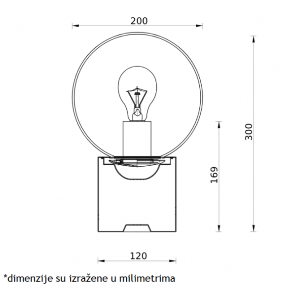 VESTA 522 STONA LAMPA 1*E27 MESING