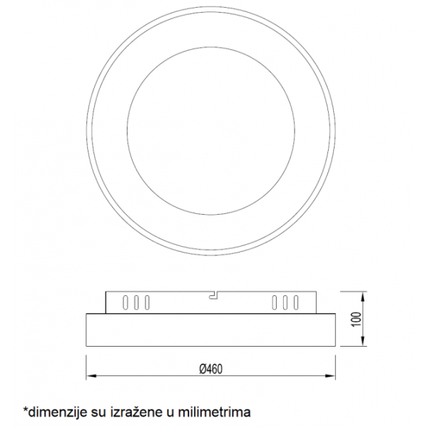 VESTA 527 PLAFONSKA SVETILJKA 29W 3000/4500/6000K TAMNO DRVO (O 460)