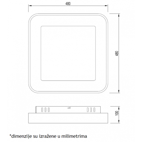 VESTA 528 PLAFONSKA SVETILJKA 36W 3000/4500/6000K TAMNO DRVO