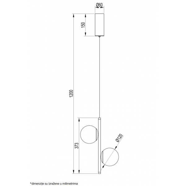 VESTA 541 VISILICA 14W 3000K CRNA/MESING