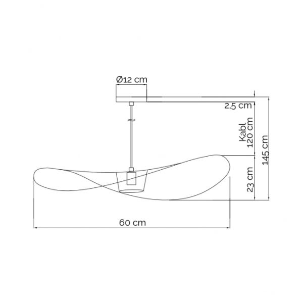 VESTA 552 VISILICA 1*E27 CRNA