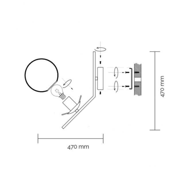 VESTA 575 ZIDNA LAMPA 1*E27 MESING