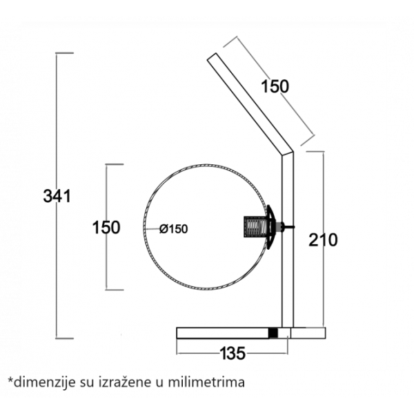 VESTA 636 STONA LAMPA 1*G9 MESING