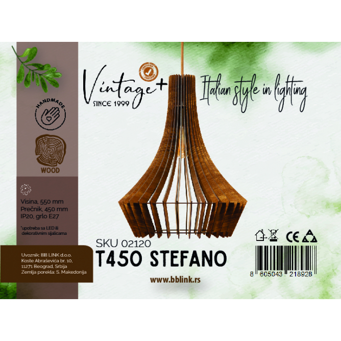 VINTAGE STEFANO T450 VISILICA 1*E27 (O 450 mm, h-550 mm) – SKU02120