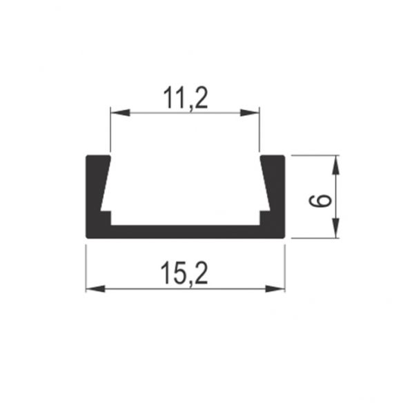 XL LED PROFIL NADGRADNI 1506 CRNI (38020002)